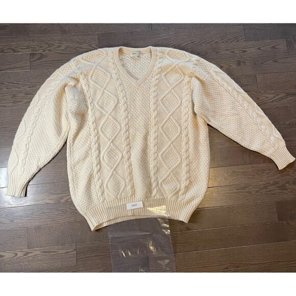 Cashmeres, Etc. 100 % Pure Cashmere sweater Over sized Large, cable knit ivory - Picture 7 of 8